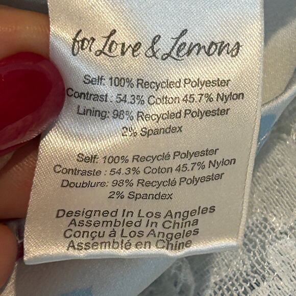 For Love & Lemons Maxi Dress Rosalyn White Blue Floral lace NWOT Size Small - Picture 8 of 9